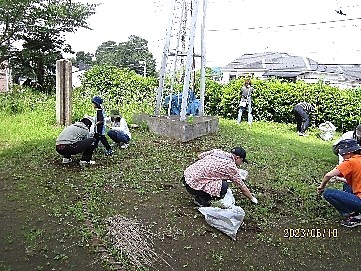 初山会館の清掃