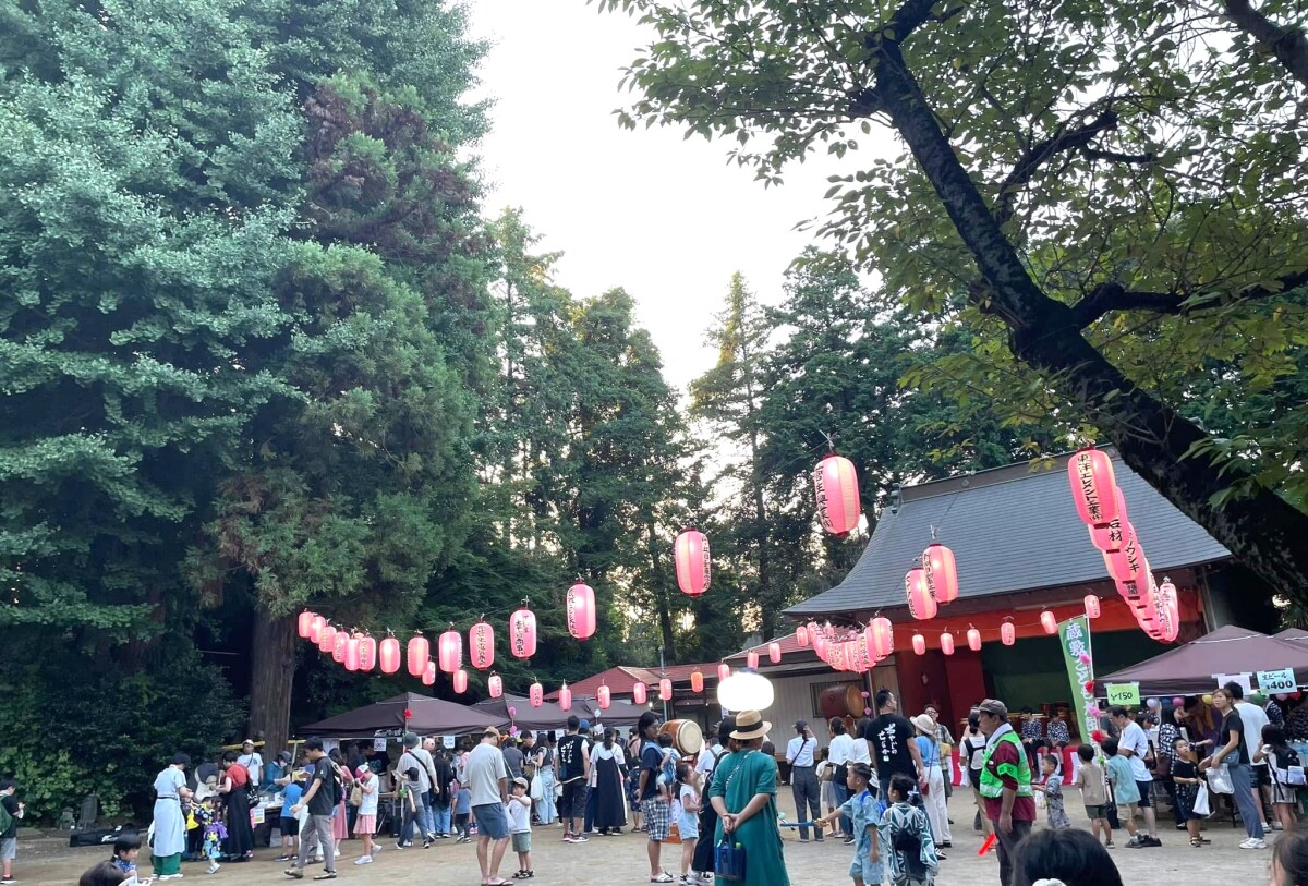 菅生神社の境内をお借りして蔵敷自治会夏祭