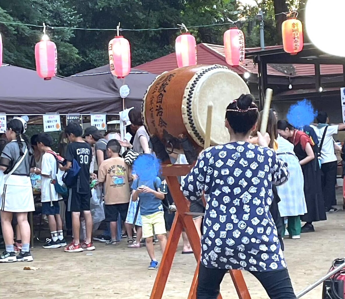 菅生神社の境内をお借りして蔵敷自治会夏祭