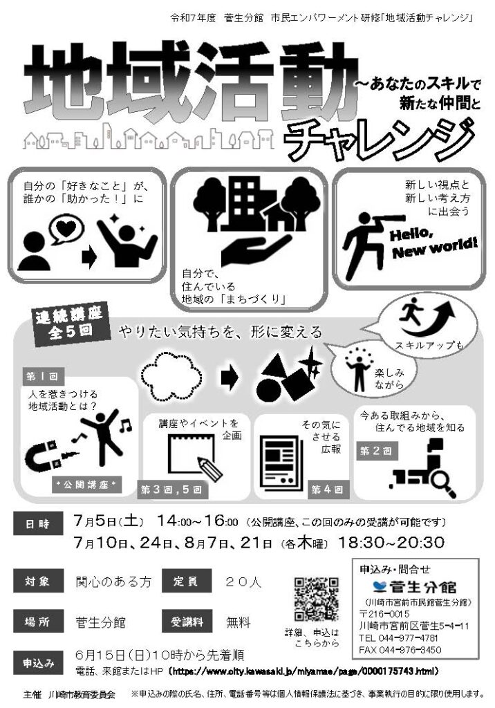 菅生分館の講座「地域活動チャレンジ」